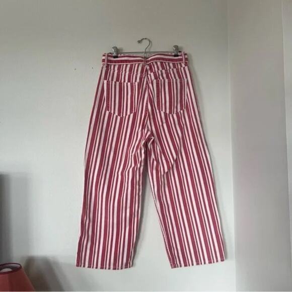 Urban Outfitters BDG Austen Striped Belted Wide Leg Cropped Jeans - Picture 6 of 8